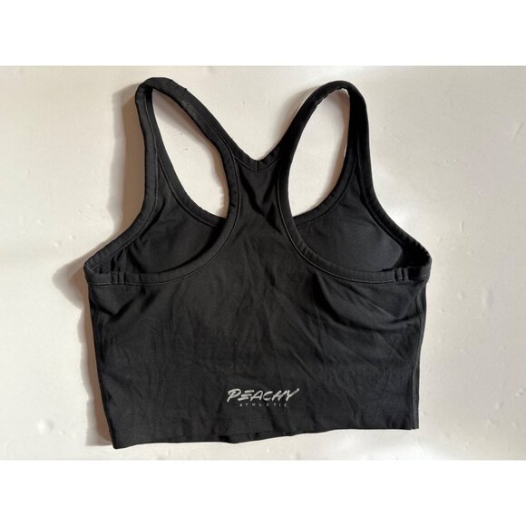 Peachy Athletic Ember Racerback Sports Bra Crop Top in Black Size Small NWOT - Picture 3 of 8